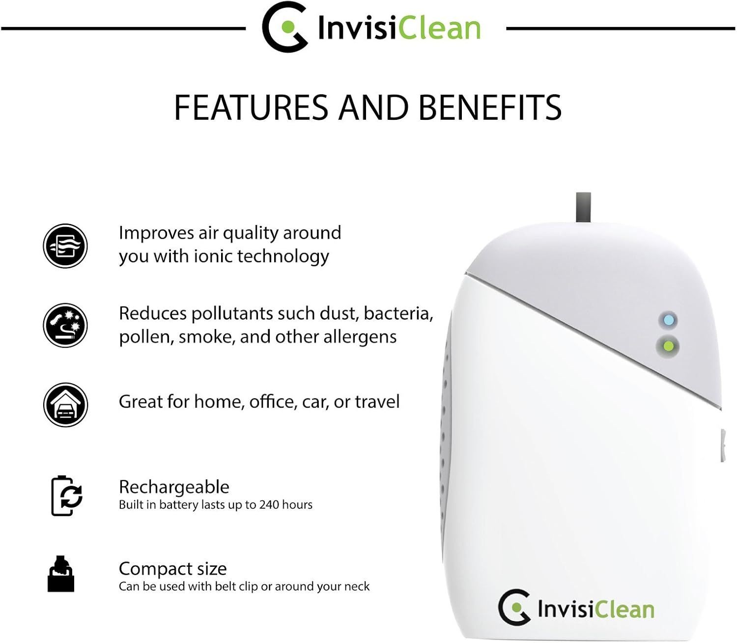 InvisiClean Personal Mini Air Purifier